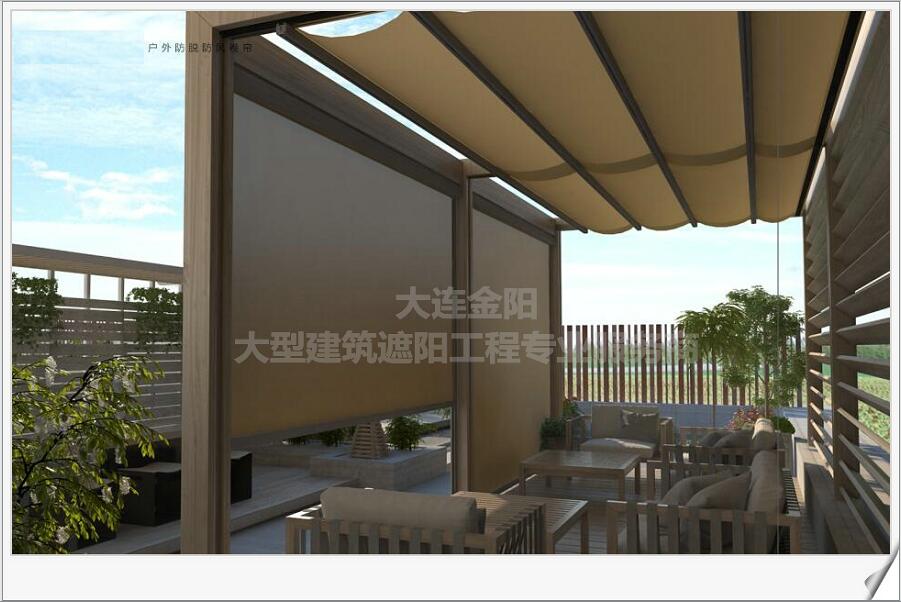 新式戶外防風防脫卷簾